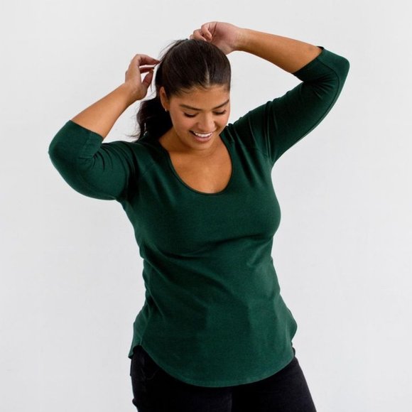 Franc Scoopneck T-shirt - 3/4 sleeve - Picture 1 of 4